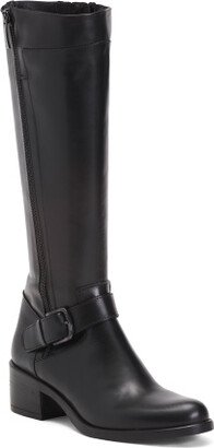 TJMAXX Leather High Shaft Boots With Buckle For Women