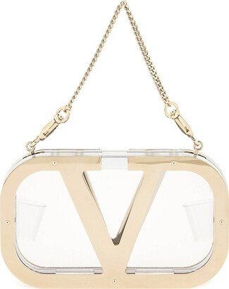 Logo Plaque Chained Clutch Bag