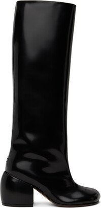 Black Polished Tall Boots