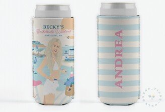 Nantucket Slim Can Cooler, Bachelorette Cozie, Birthday, Personalized Insulted Cooler, House Lake Cozie