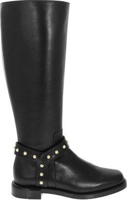 Pearl-Embellished Long Boots