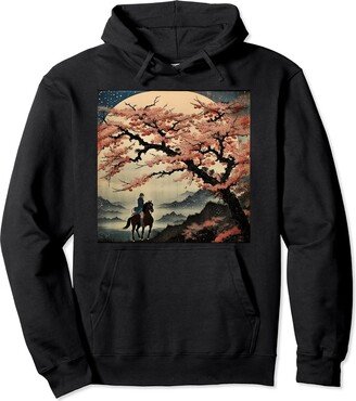 Samurai Sakura Blossom Haven Majestic Nihon A Timeless Masterpiece of Beauty Pullover Hoodie