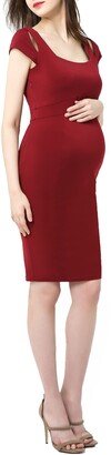 Julie Cold Shoulder Body-Con Maternity Dress-AB