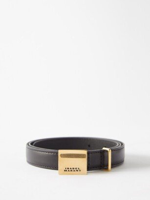 Lowell Square Buckle Leather Belt