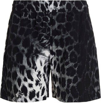 Animal-Printed Knee-Length Swim Shorts