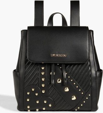 Studded quilted faux leather backpack