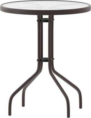 Bellamy 23.75'' Bronze Round Tempered Glass Metal Table