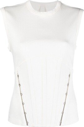 Fine-Ribbed Tank Top-AA