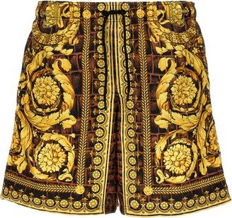 Barocco-Printed Drawstring Swim Shorts