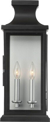 Brooke 2-Light Outdoor Wall Lantern in Matte Black