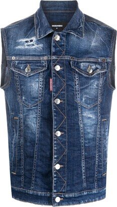 Goth Surfer sleeveless denim jacket