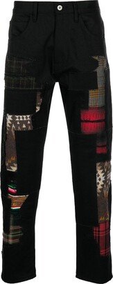 Patchwork-Detail Skinny Trousers