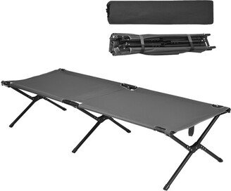 Adults Kids Folding Camping Cot - Gray - 6 x 26.5 x 16.5