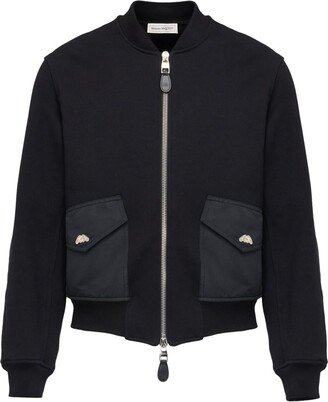 Band-Collar Cotton Bomber Jacket