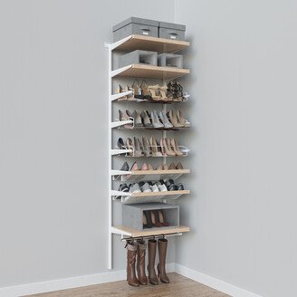 Elfa Decor Shoe Wall White & Birch