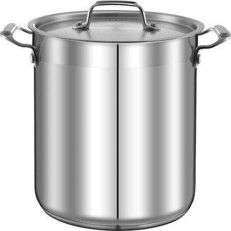 Stainless Steel Cookware Stockpot - 20 Quart, Heavy Duty Induction Pot, Soup Pot With Stainless Steel