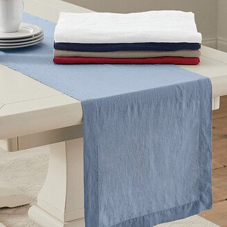 Marseille Linen Table Runner Navy 16 x 108