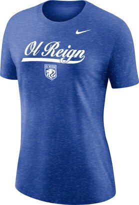 OL Reign Women's Soccer Varsity T-Shirt in Blue