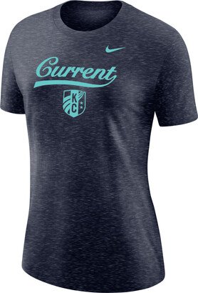 Kansas City Current Women's Soccer Varsity T-Shirt in Blue