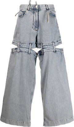 Ashton cut-out wide-leg jeans