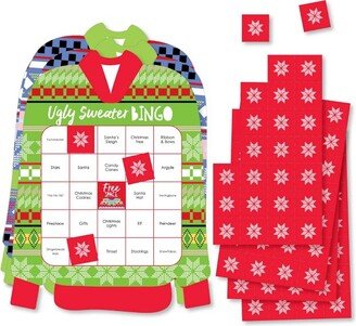 Big Dot of Happiness Wild and Ugly Sweater Party - Bar Bingo Cards and Markers - Holiday and Christmas Animals Party Shaped Bingo Game - Set of 18