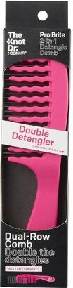 Double Teeth Hair Comb with Removable Metal Pins - Pink