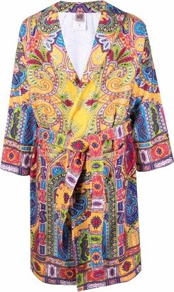 Paisley-Print Bath Robe