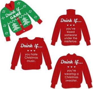 Big Dot of Happiness Drink If Game - Ugly Sweater - Christmas and Holiday Party Game - 24 Count