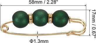 Unique Bargains Pearl Brooch Pins 2.3 Inch Faux Pearl Clips, Green, 20pcs - Green