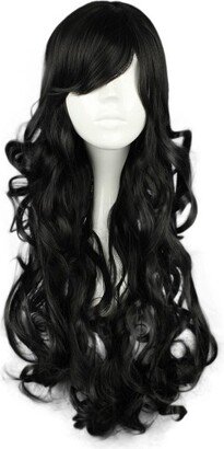 Unique Bargains Curly Wig Wigs for Women 24 Black with Wig Cap