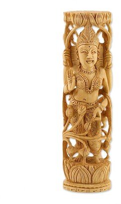 Handmade Lakshmi Goddess of Prosperity Statuette