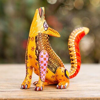 Handmade Wild Wolf Wood Alebrije Sculpture