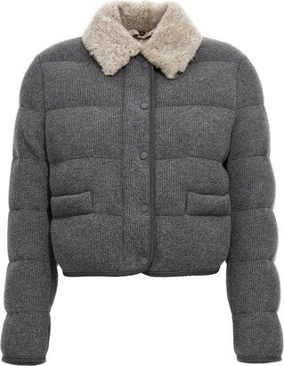 Cashmere collared down jacket-AA