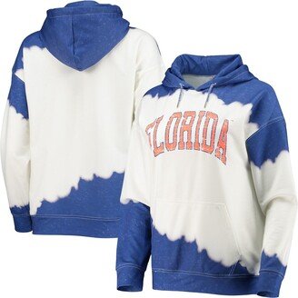 Gameday Couture Women's White and Royal Florida Gators For the Fun Double Dip-Dyed Pullover Hoodie - White, Royal