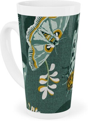 Mugs: Gathering Moths - Green Tall Latte Mug, 17Oz, Green