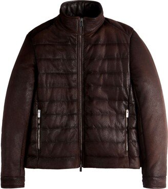 Pash leather padded jacket