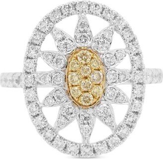 HYT Jewelry 18kt Yellow Gold And Platinum Diamond Ring
