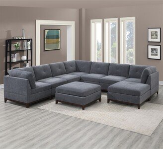 BESTCOSTY Chenille Fabric Modular Sectional Couch-AA