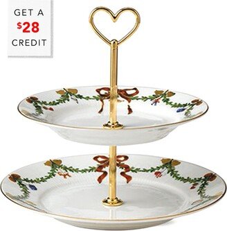 Star Fluted Christmas 2-Tier Etagere With $28 Credit-AA