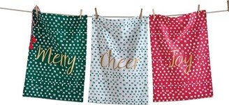 tagltd Joyful Dishtowel Set Of 3 Dish Cloth For Drying Dishes And Cooking