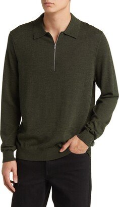 Quarter Zip Wool Polo Sweater