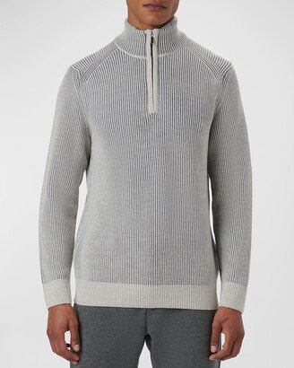 Men's Quarter-Zip Ribbed Sweater