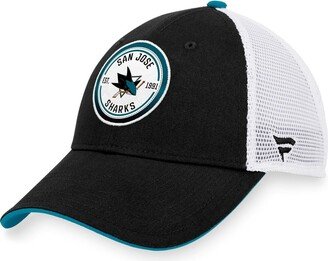 Men's Branded Black, White San Jose Sharks Iconic Gradient Trucker Snapback Hat - Black, White