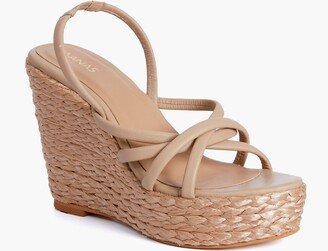 Sand Margaritas Raffia Strappy Wedge Sandals