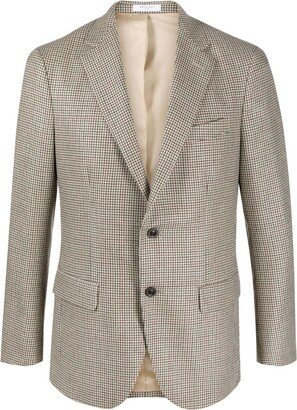 Houndstooth Single-Breasted Blazer