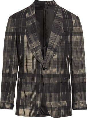 Kent Plaid Silk Double-Breasted Blazer