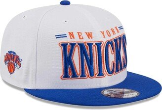 Men's White New York Knicks Team Stack 9FIFTY Snapback Hat