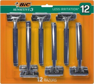 BIC Men’s Sensitive 3 - Three Blade Disposable Razors -12ct