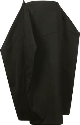 Straight-Hem Asymmetric Midi Skirt