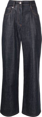 High-Rise Wide-Leg Cotton Jeans-AB